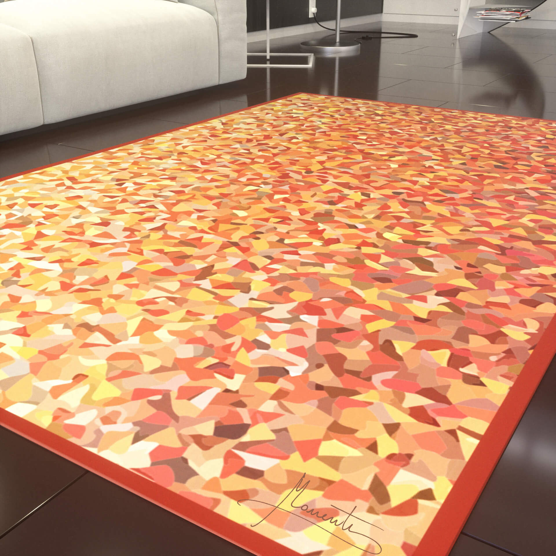 tappeto - Italian art design - rosso ottobre by Claudia Manenti